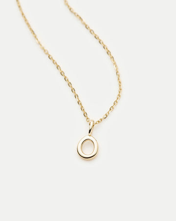 Fine Initial Mini Pendant Necklace - O | 14k Solid Gold Necklaces Missoma 