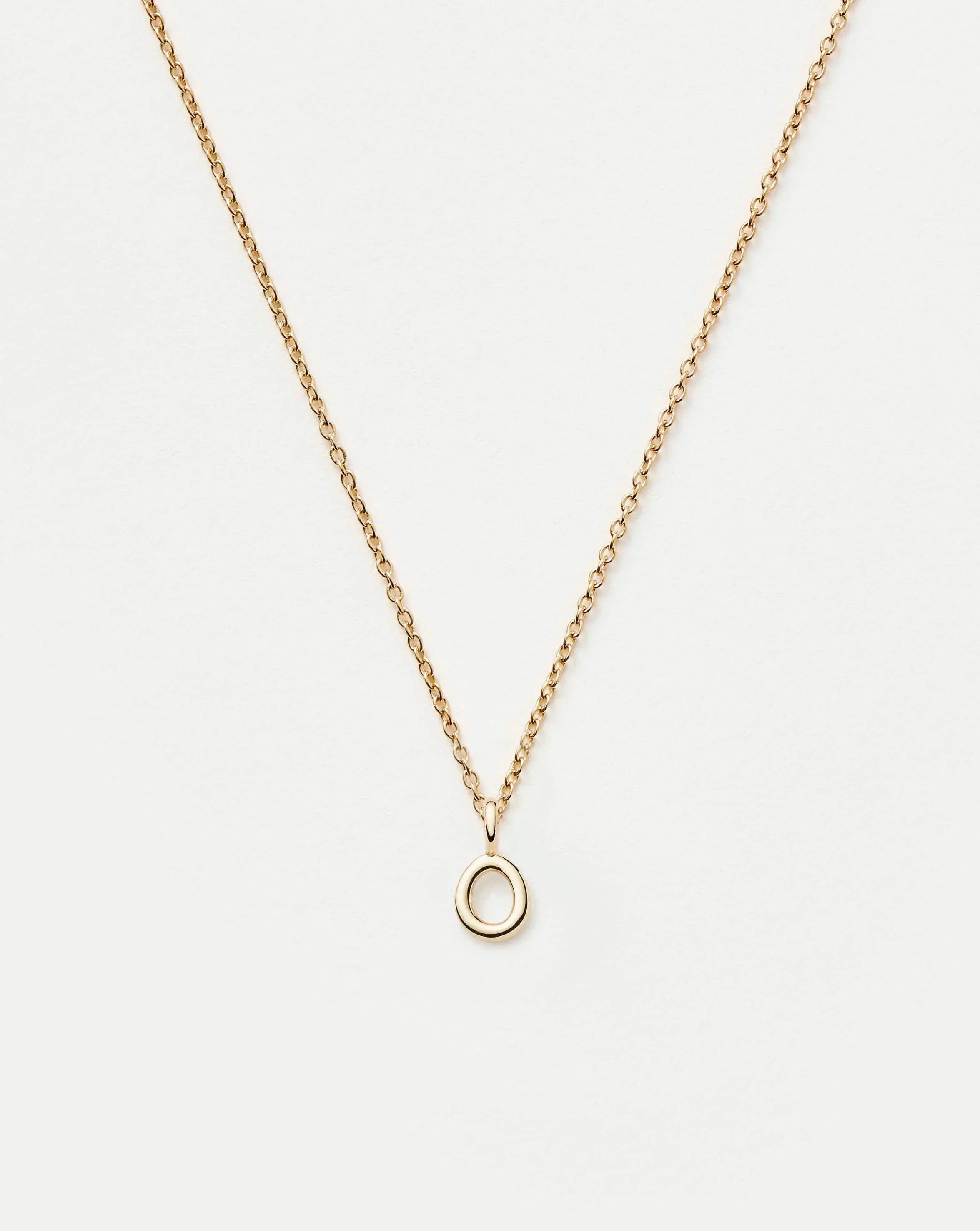 Fine Initial Mini Pendant Necklace - O | 14k Solid Gold Necklaces Missoma 