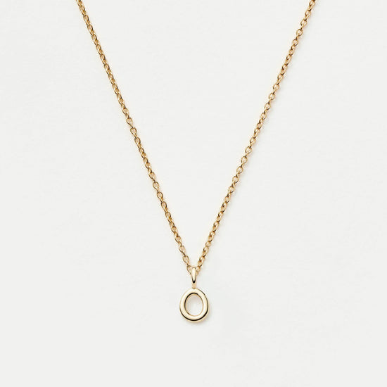 Fine Initial Mini Pendant Necklace - O | 14k Solid Gold Necklaces Missoma 