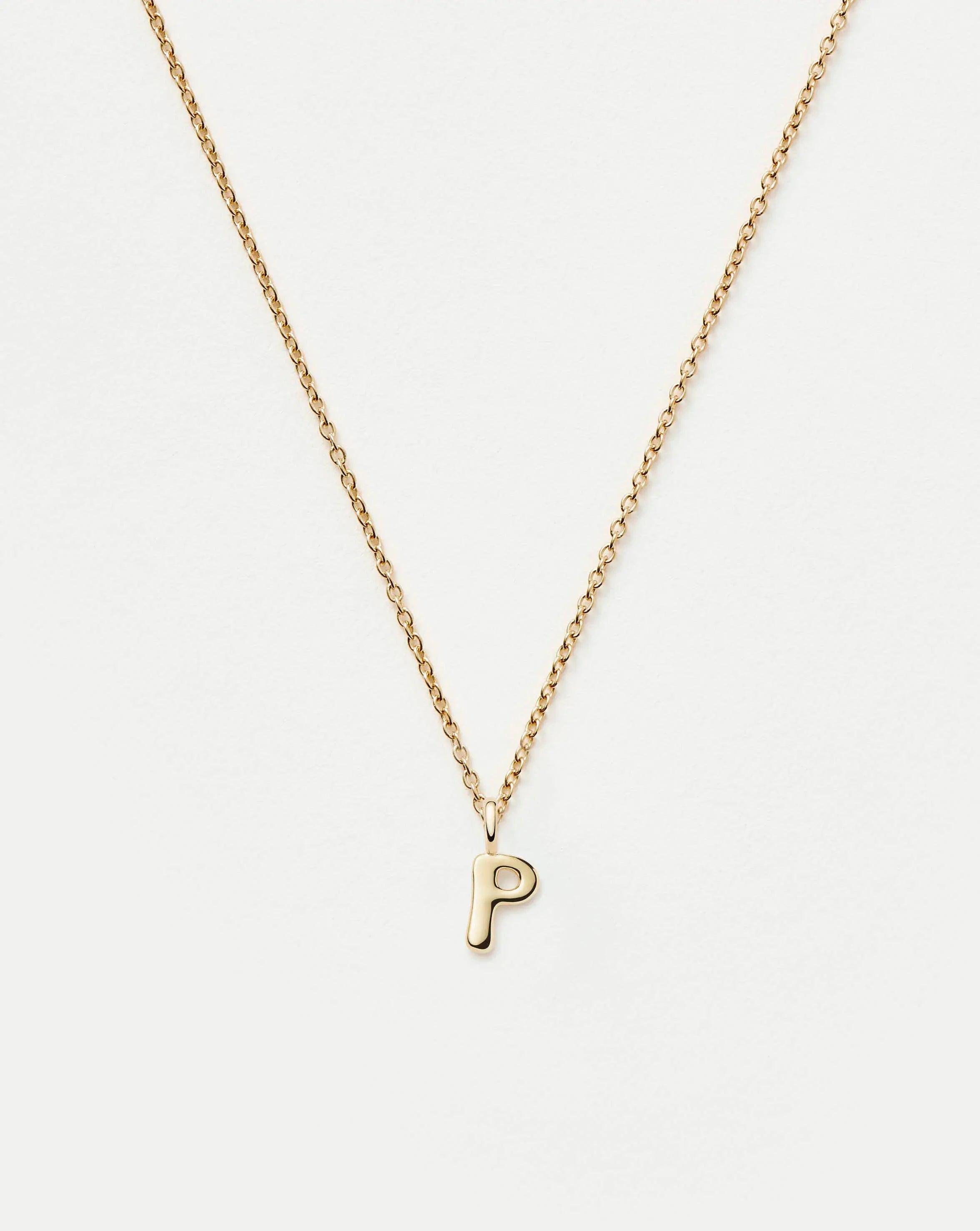Fine Initial Mini Pendant Necklace - P | 14k Solid Gold Necklaces Missoma 
