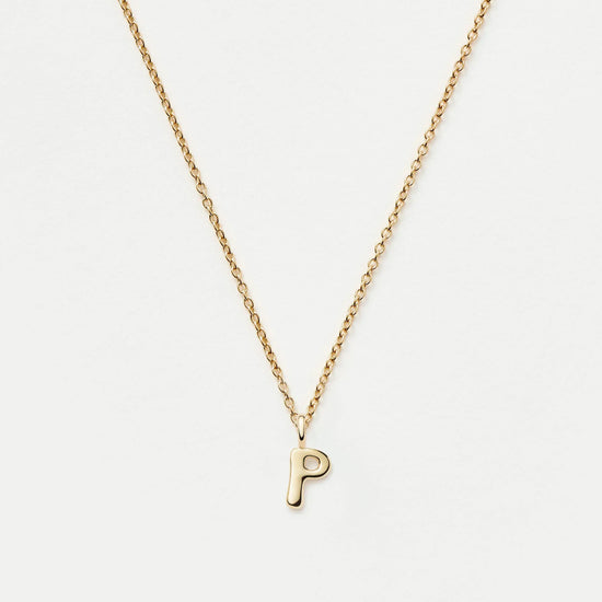 Fine Initial Mini Pendant Necklace - P | 14k Solid Gold Necklaces Missoma 