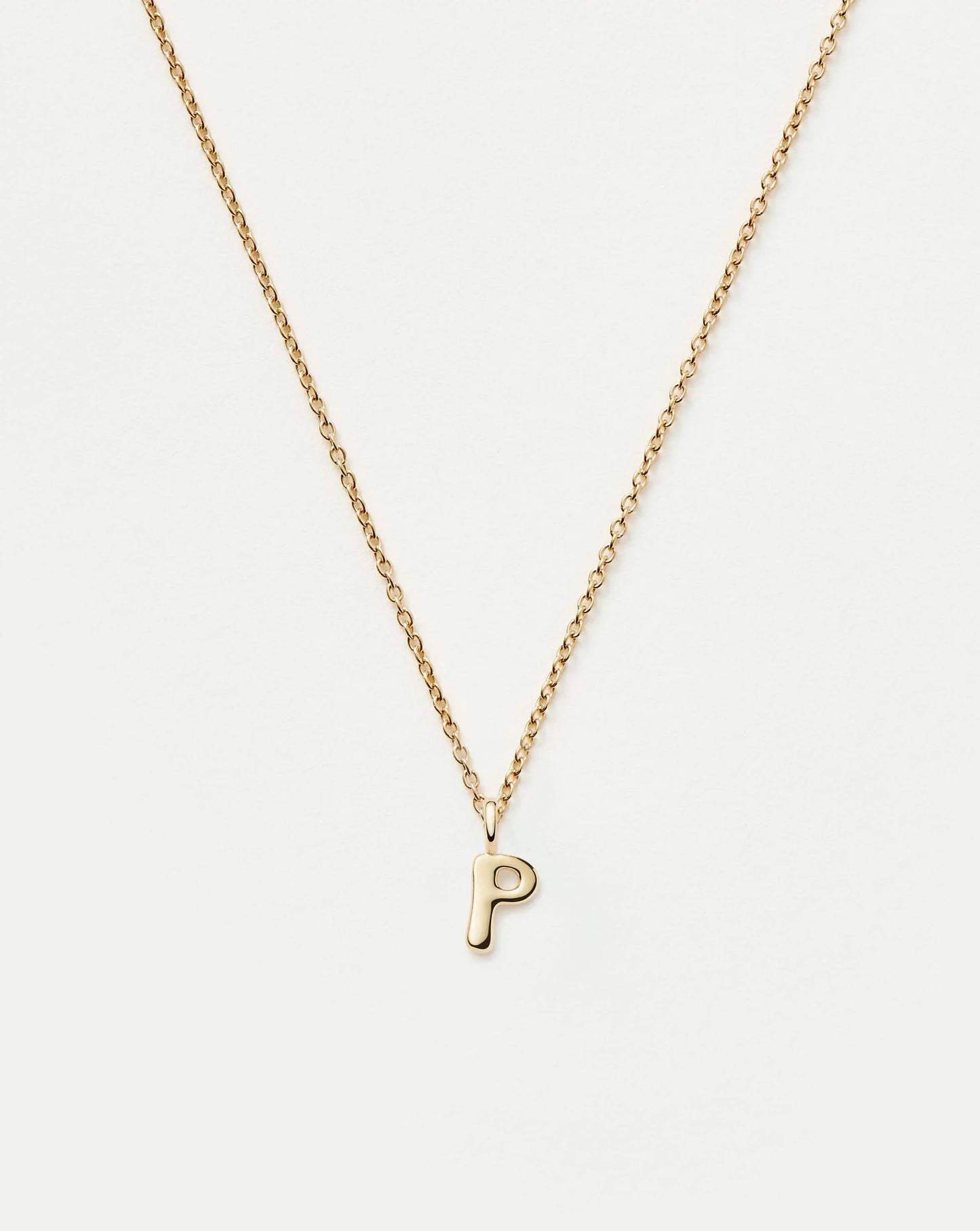 Fine Initial Mini Pendant Necklace - P | 14k Solid Gold Necklaces Missoma 