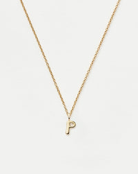 Fine Initial Mini Pendant Necklace - P | 14k Solid Gold Necklaces Missoma 