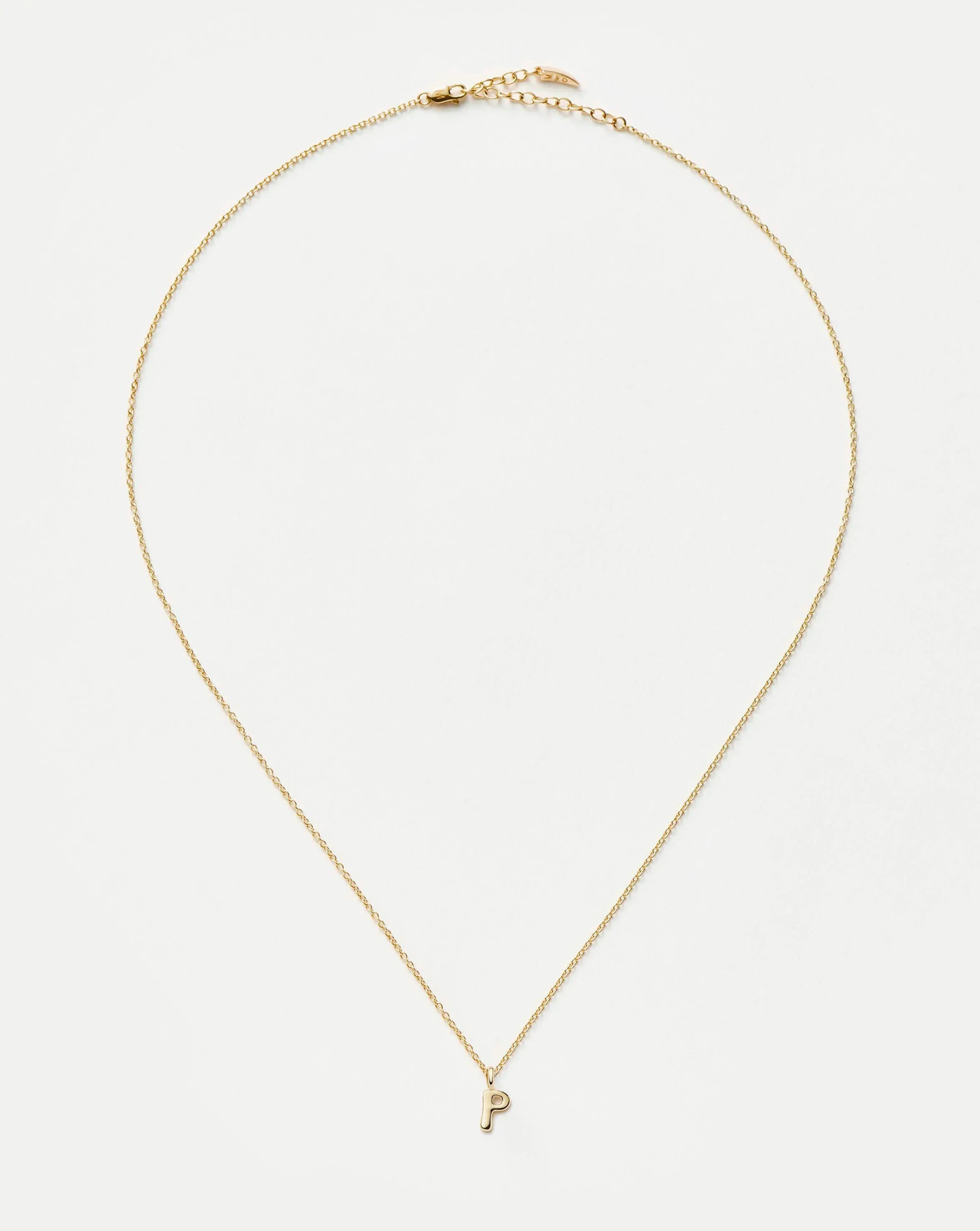 Fine Initial Mini Pendant Necklace - P | 14k Solid Gold Necklaces Missoma 