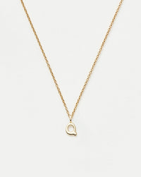 Fine Initial Mini Pendant Necklace - Q | 14k Solid Gold Necklaces Missoma 