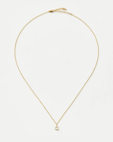 Fine Initial Mini Pendant Necklace - Q | 14k Solid Gold Necklaces Missoma 