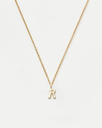 Fine Initial Mini Pendant Necklace - R | 14k Solid Gold Necklaces Missoma 