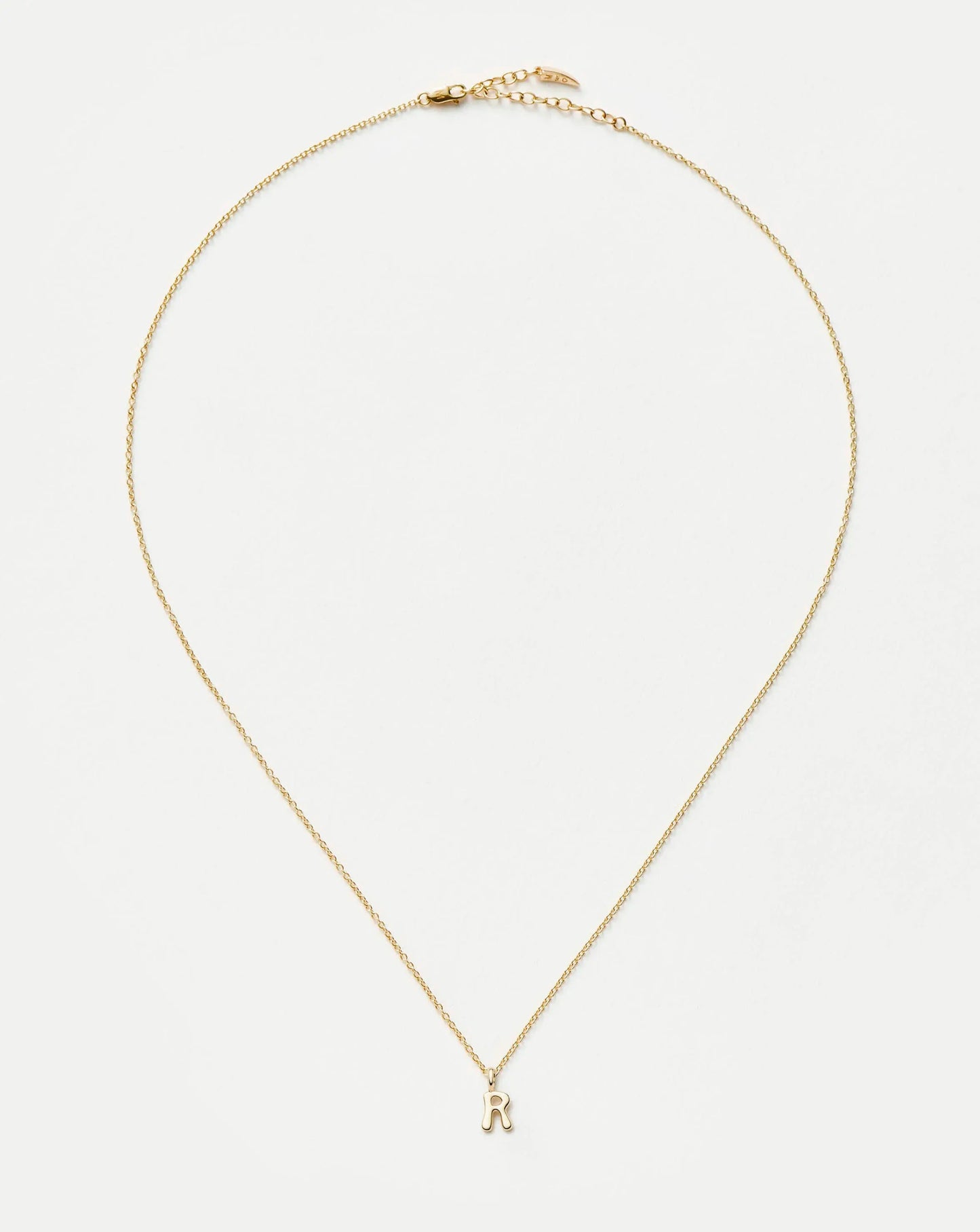 Fine Initial Mini Pendant Necklace - R | 14k Solid Gold Necklaces Missoma 