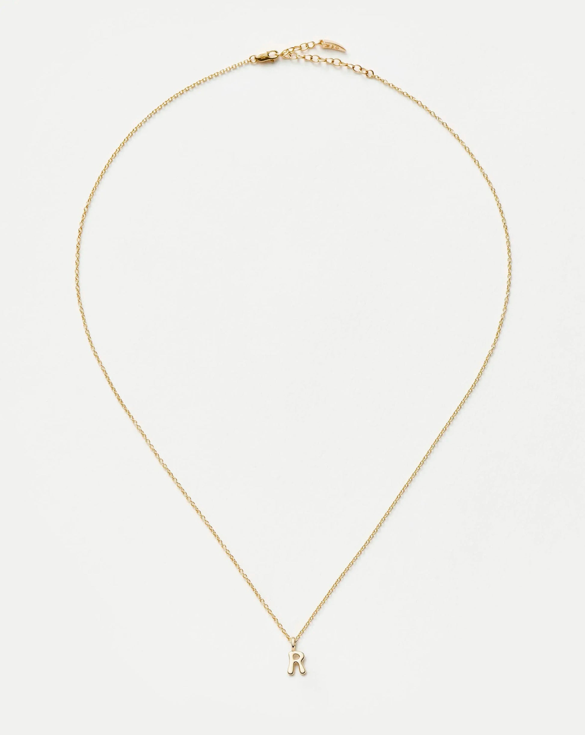 Fine Initial Mini Pendant Necklace - R | 14k Solid Gold Necklaces Missoma 