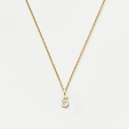 Fine Initial Mini Pendant Necklace - S | 14k Solid Gold Necklaces Missoma 