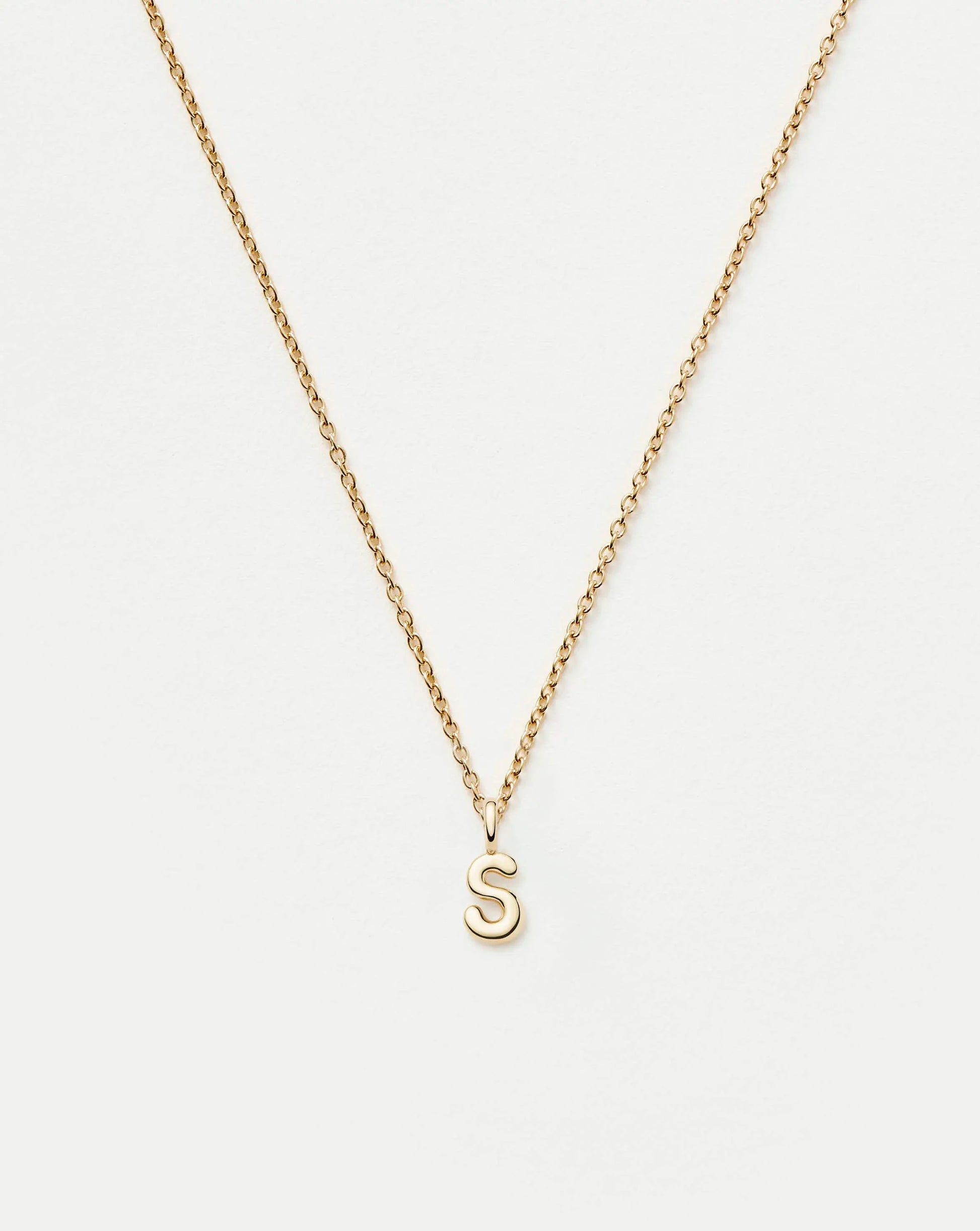 Fine Initial Mini Pendant Necklace - S | 14k Solid Gold Necklaces Missoma 
