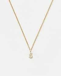Fine Initial Mini Pendant Necklace - S | 14k Solid Gold Necklaces Missoma 