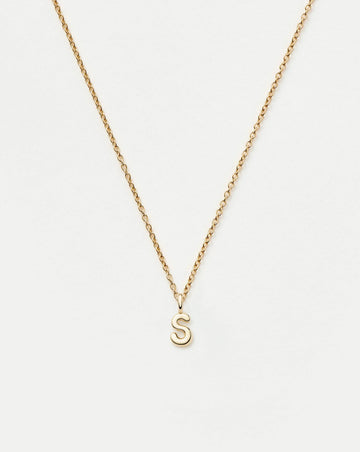 Fine Initial Mini Pendant Necklace - S | 14k Solid Gold Necklaces Missoma 