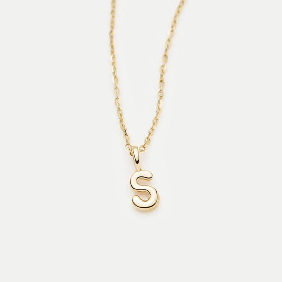 Fine Initial Mini Pendant Necklace - S | 14k Solid Gold Necklaces Missoma 