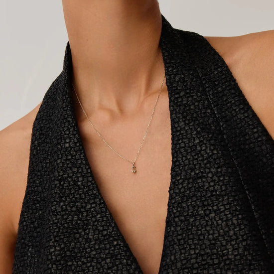 Fine Initial Mini Pendant Necklace - S | 14k Solid Gold Necklaces Missoma 