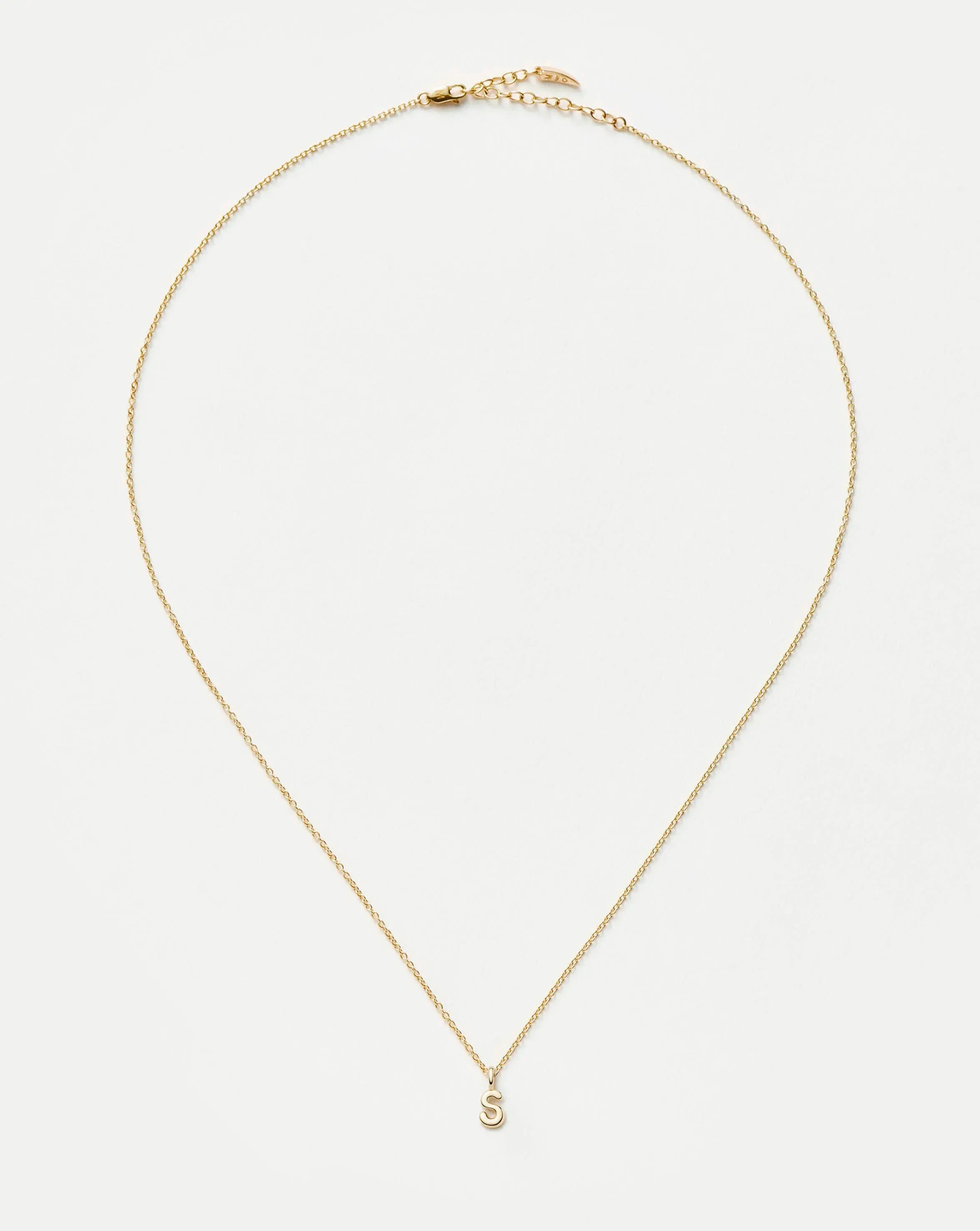 Fine Initial Mini Pendant Necklace - S | 14k Solid Gold Necklaces Missoma 