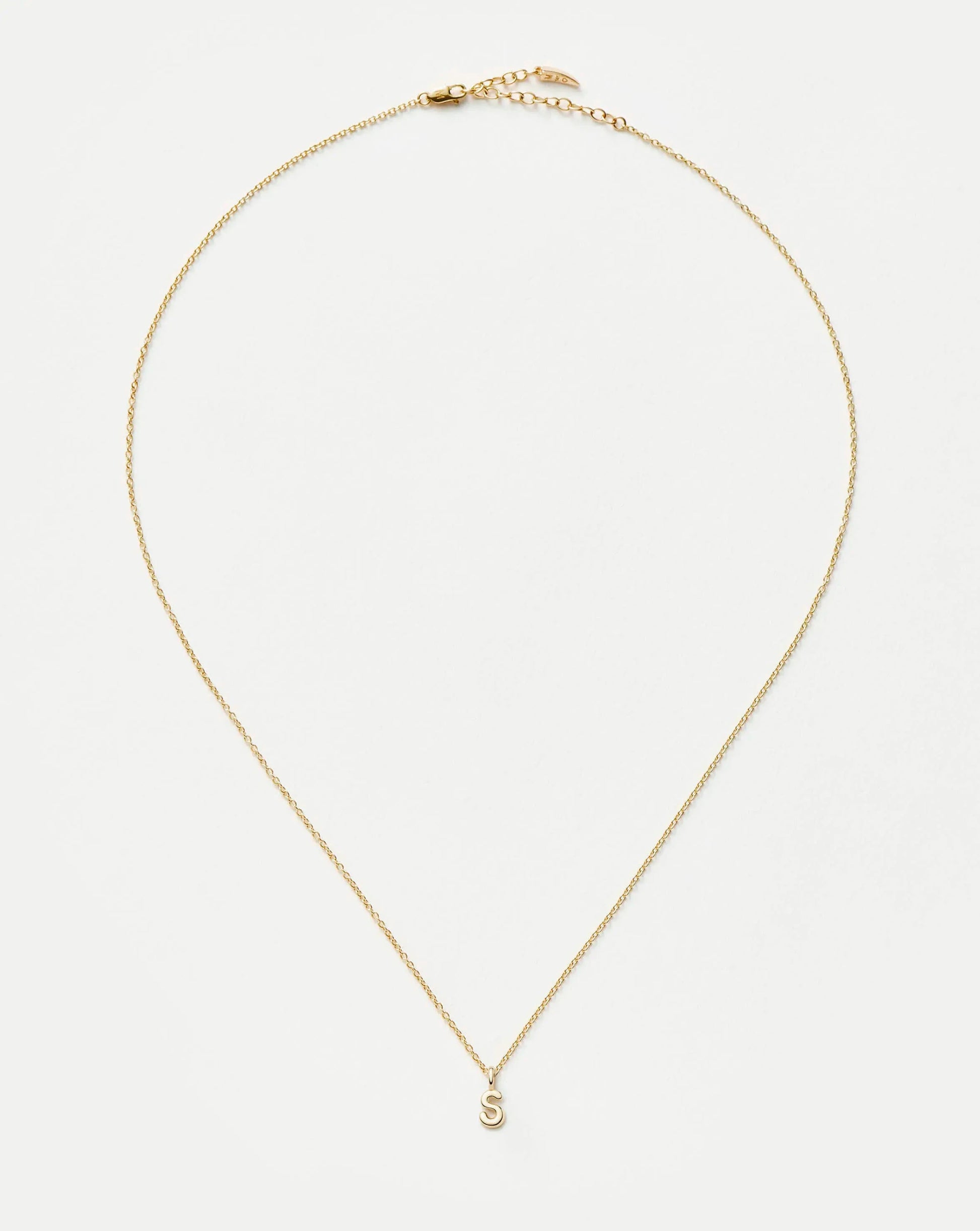 Fine Initial Mini Pendant Necklace - S | 14k Solid Gold Necklaces Missoma 