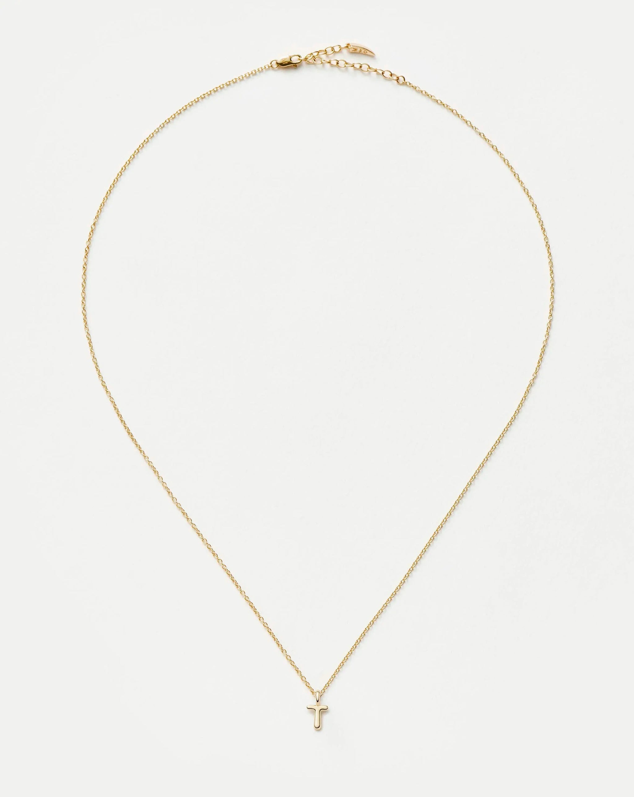 Fine Initial Mini Pendant Necklace - T | 14k Solid Gold Necklaces Missoma 
