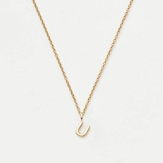 Fine Initial Mini Pendant Necklace - U | 14k Solid Gold Necklaces Missoma 