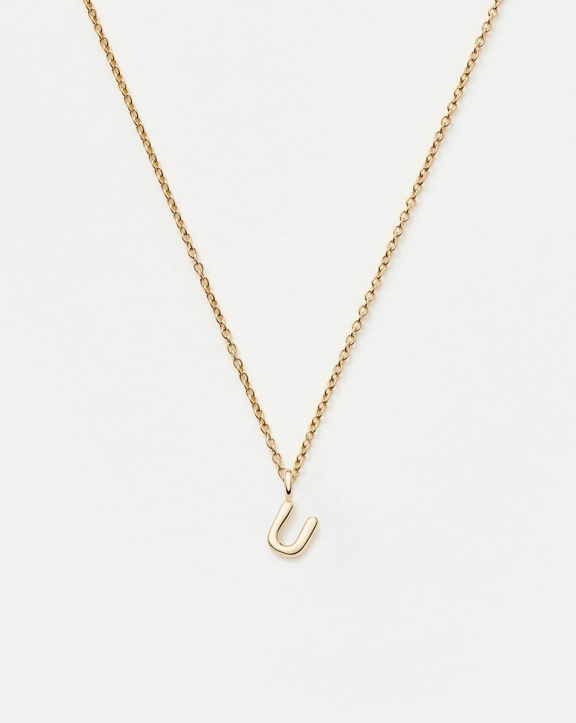 Fine Initial Mini Pendant Necklace - U | 14k Solid Gold Necklaces Missoma 