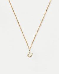 Fine Initial Mini Pendant Necklace - U | 14k Solid Gold Necklaces Missoma 
