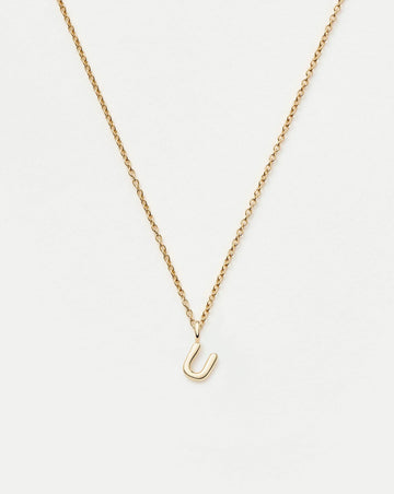 Fine Initial Mini Pendant Necklace - U | 14k Solid Gold Necklaces Missoma 
