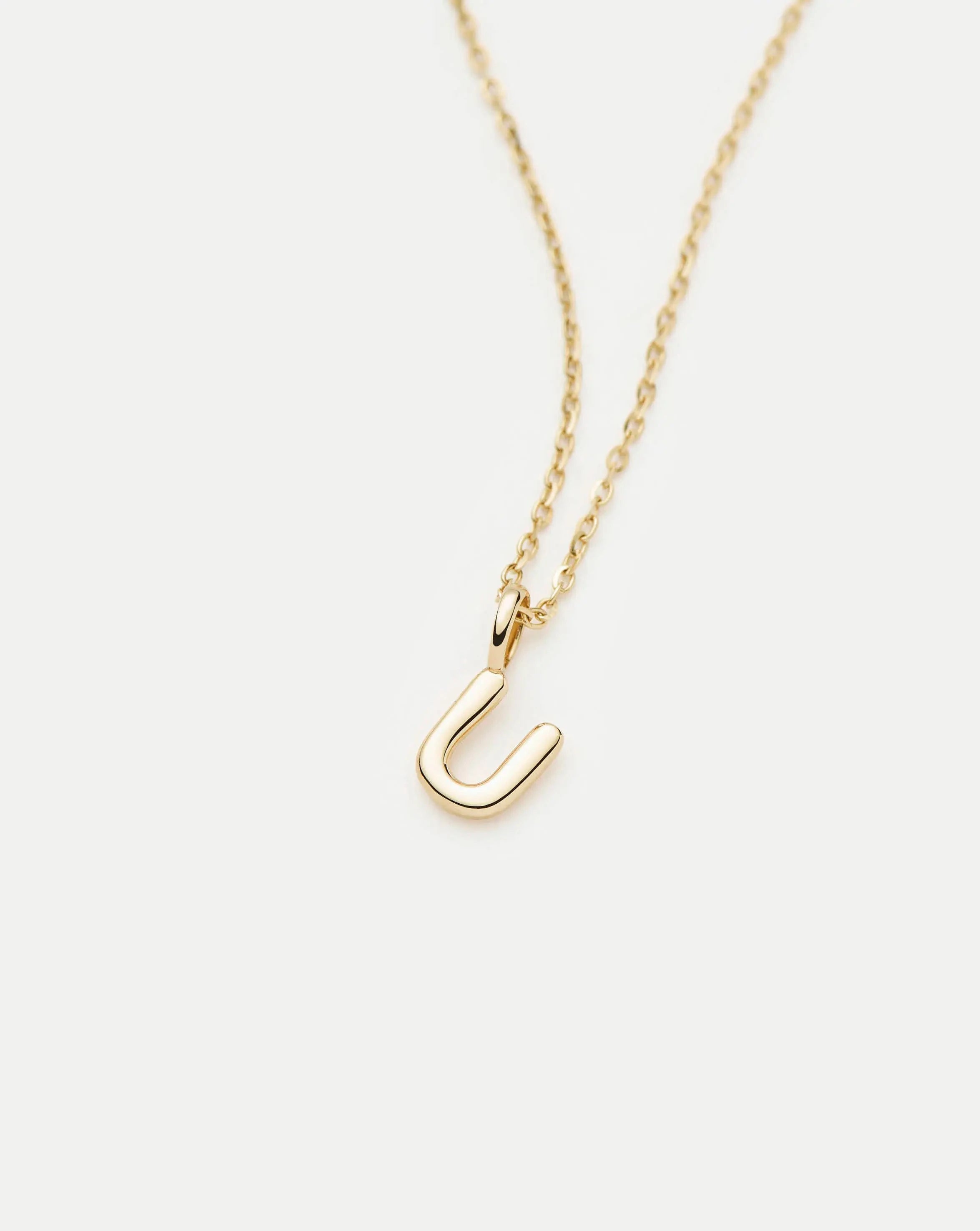 Fine Initial Mini Pendant Necklace - U | 14k Solid Gold Necklaces Missoma 