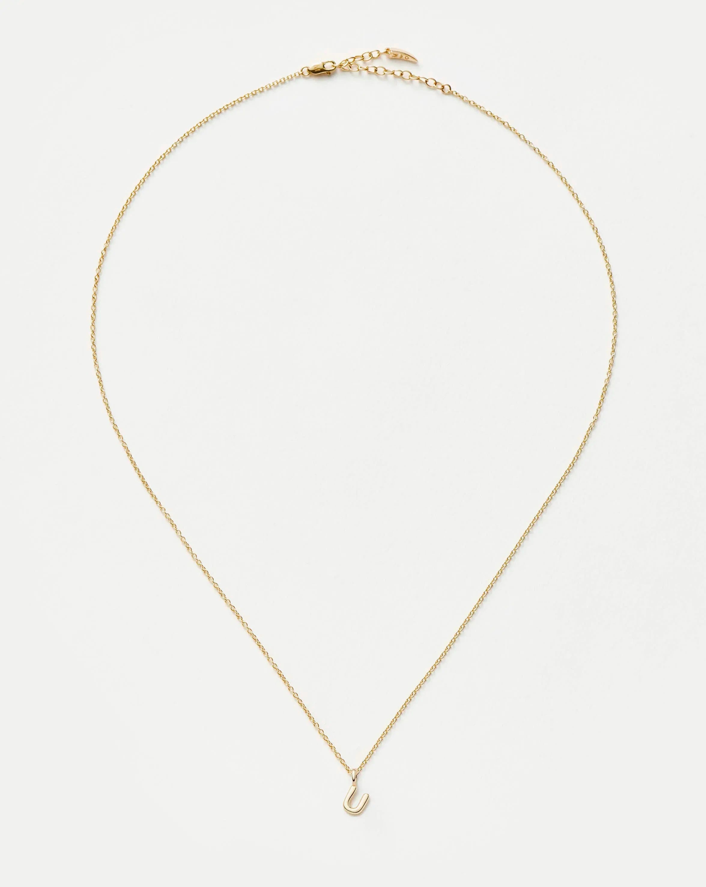Fine Initial Mini Pendant Necklace - U | 14k Solid Gold Necklaces Missoma 