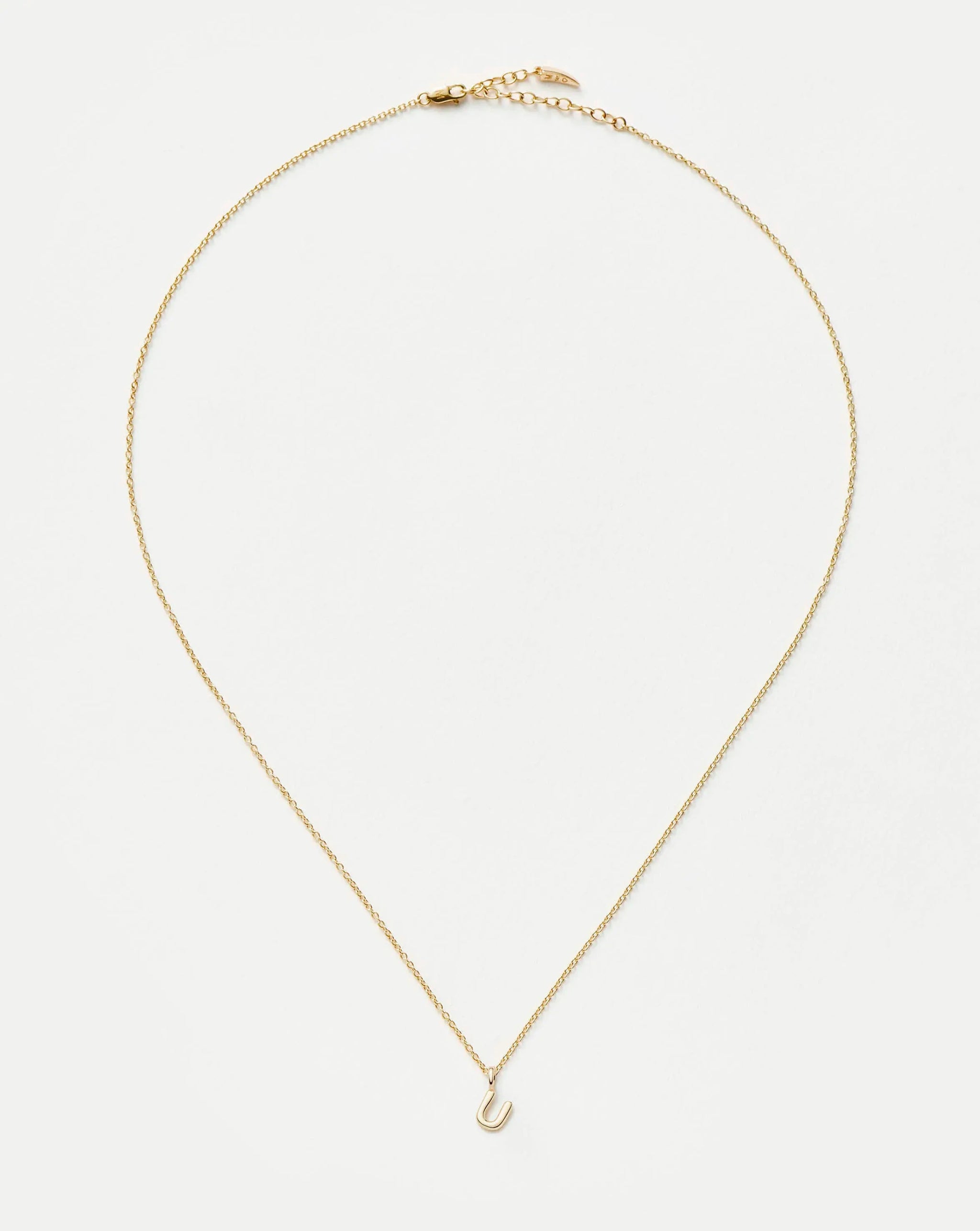 Fine Initial Mini Pendant Necklace - U | 14k Solid Gold Necklaces Missoma 