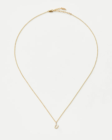 Fine Initial Mini Pendant Necklace - U | 14k Solid Gold Necklaces Missoma 