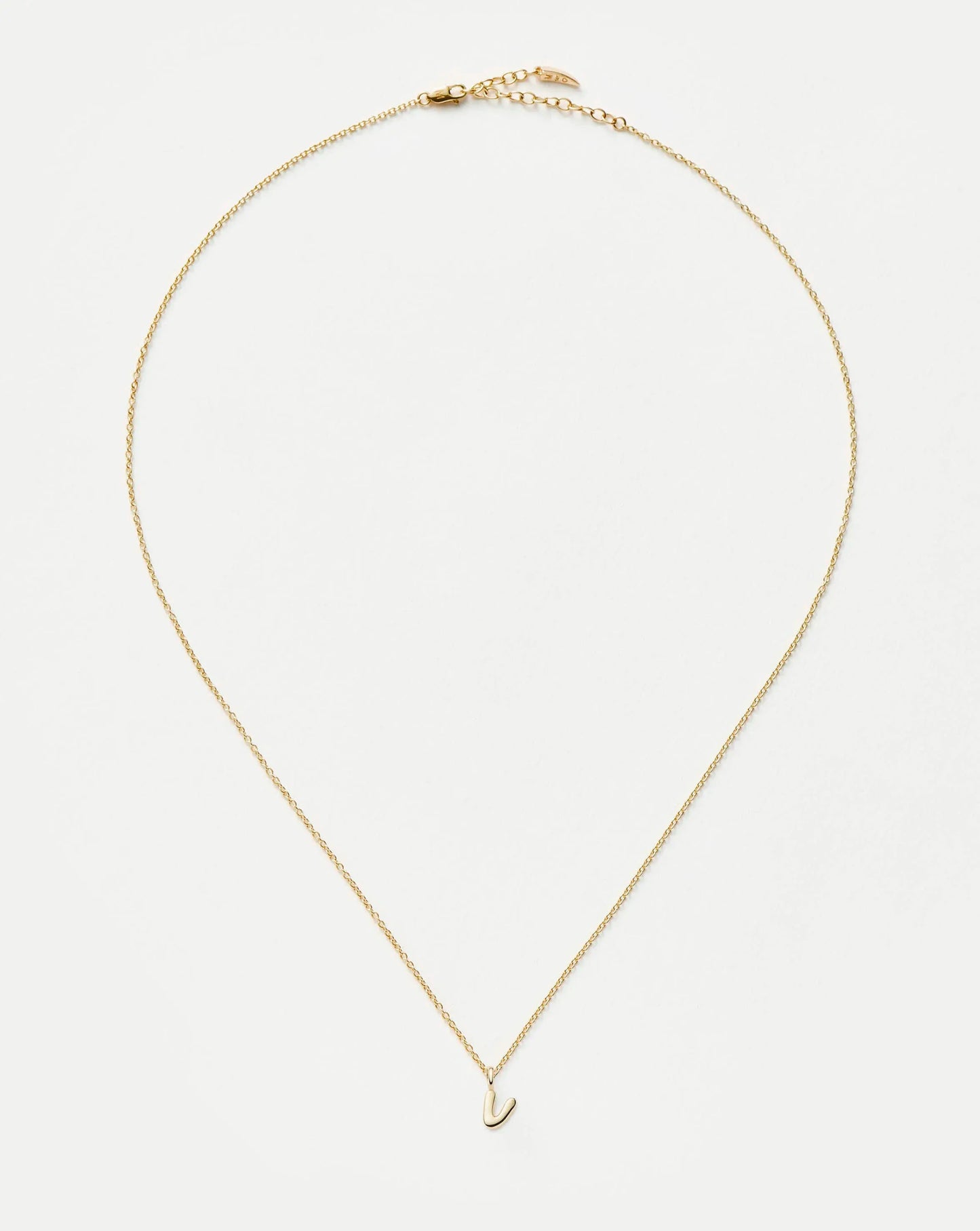Fine Initial Mini Pendant Necklace - V | 14k Solid Gold Necklaces Missoma 
