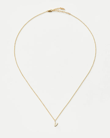 Fine Initial Mini Pendant Necklace - V | 14k Solid Gold Necklaces Missoma 