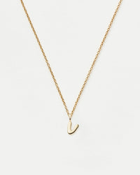 Fine Initial Mini Pendant Necklace - V | 14k Solid Gold Necklaces Missoma 