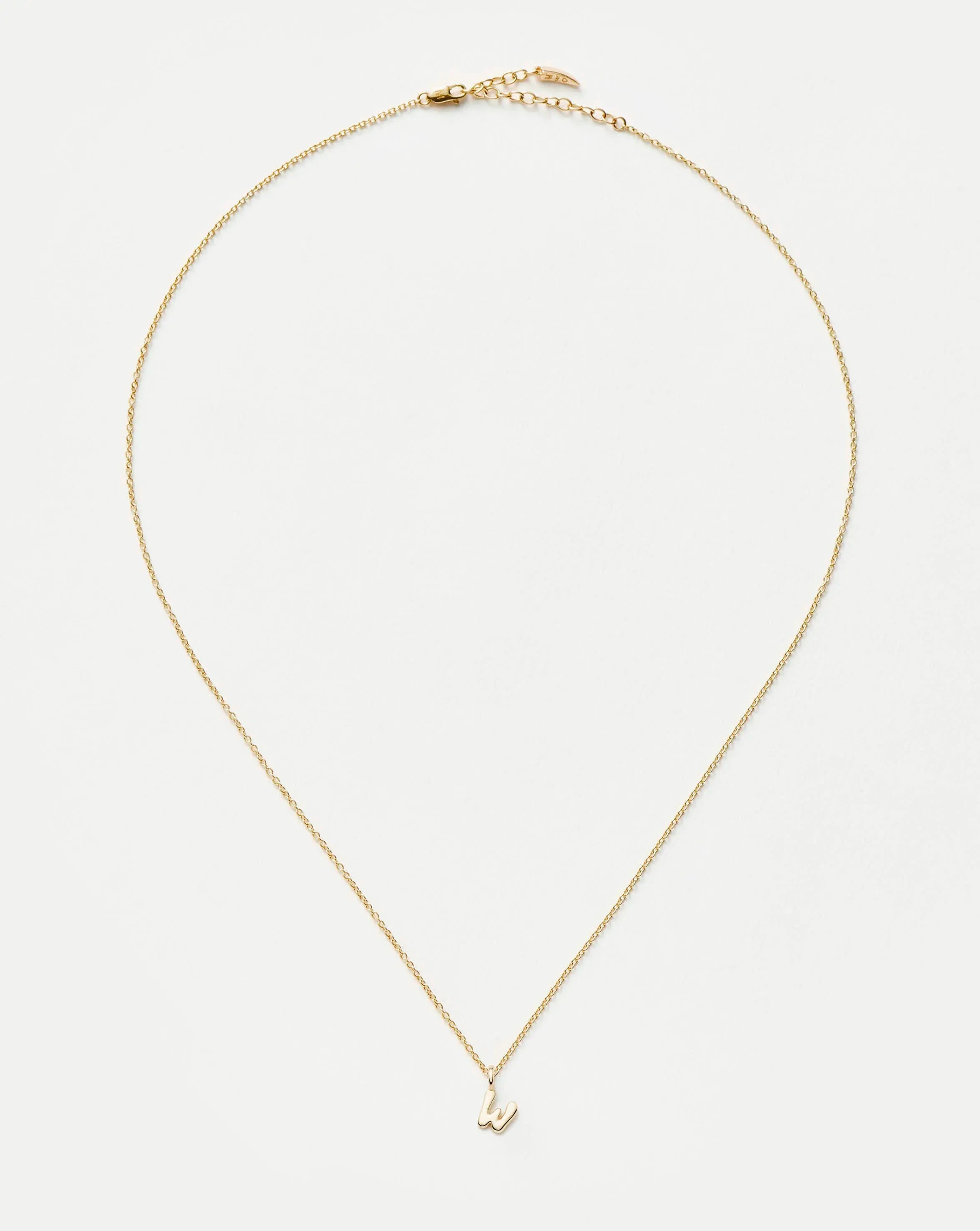 Fine Initial Mini Pendant Necklace - W | 14k Solid Gold Necklaces Missoma 
