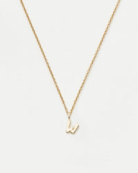 Fine Initial Mini Pendant Necklace - W | 14k Solid Gold Necklaces Missoma 