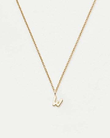 Fine Initial Mini Pendant Necklace - W | 14k Solid Gold Necklaces Missoma 