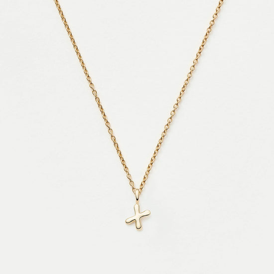 Fine Initial Mini Pendant Necklace - X | 14k Solid Gold Necklaces Missoma 