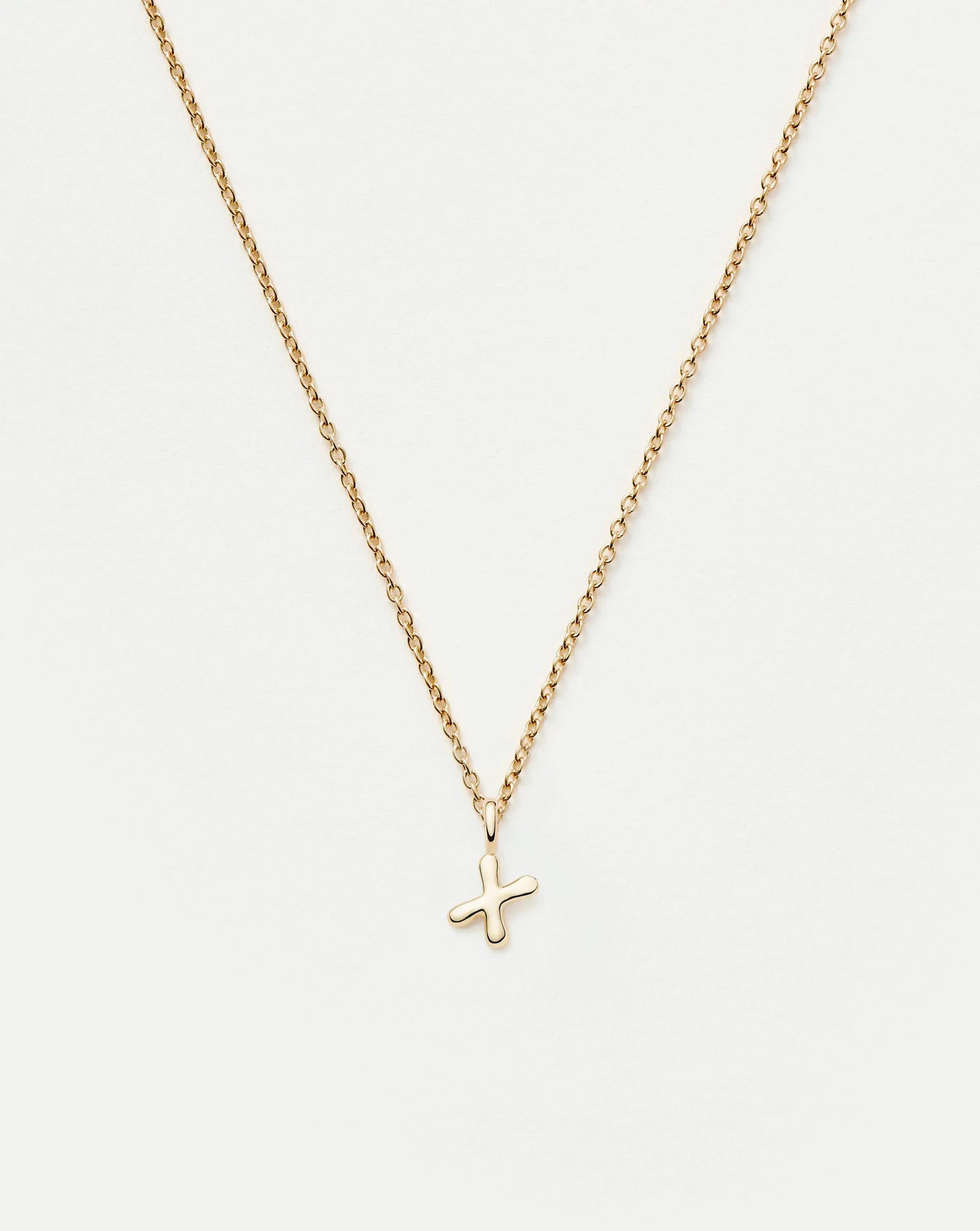 Fine Initial Mini Pendant Necklace - X | 14k Solid Gold Necklaces Missoma 