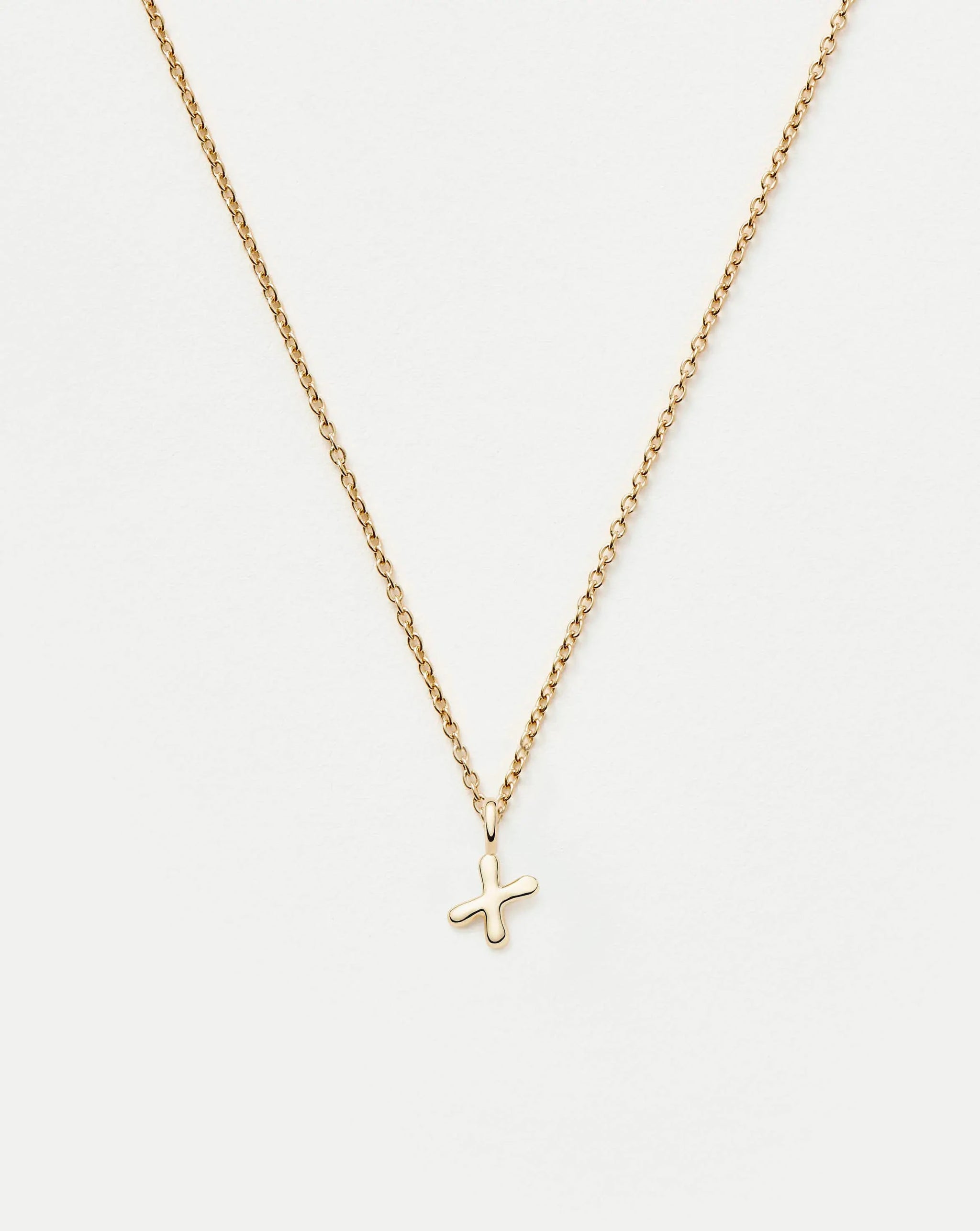 Fine Initial Mini Pendant Necklace - X | 14k Solid Gold Necklaces Missoma 