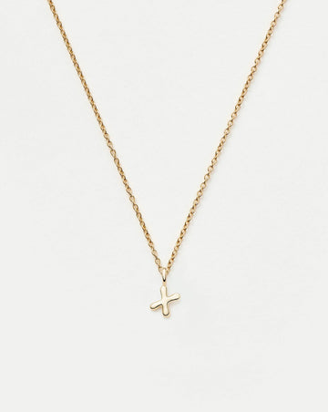 Fine Initial Mini Pendant Necklace - X | 14k Solid Gold Necklaces Missoma 