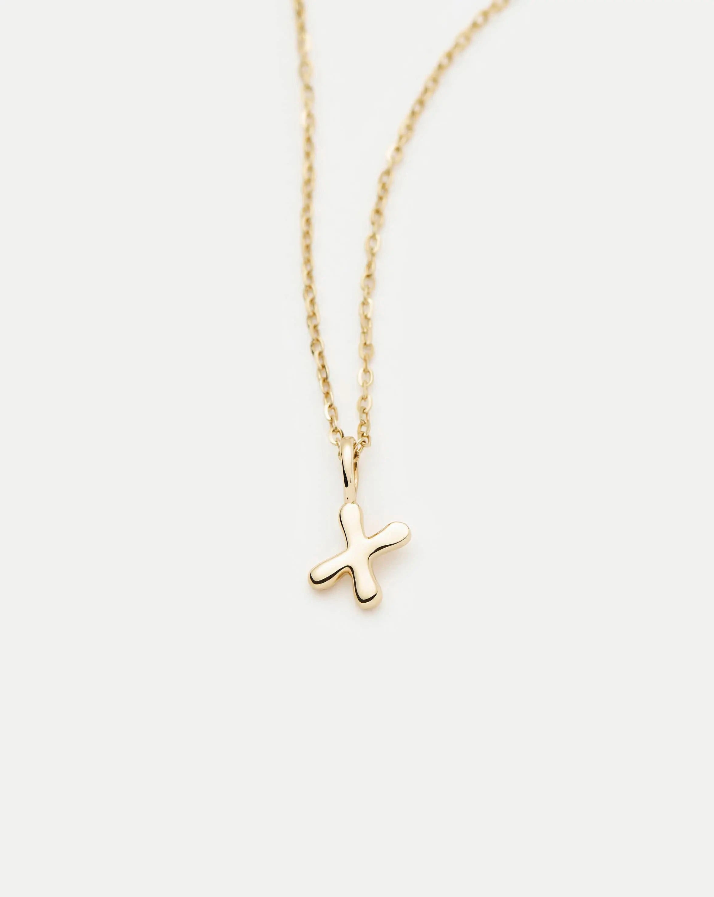 Fine Initial Mini Pendant Necklace - X | 14k Solid Gold Necklaces Missoma 