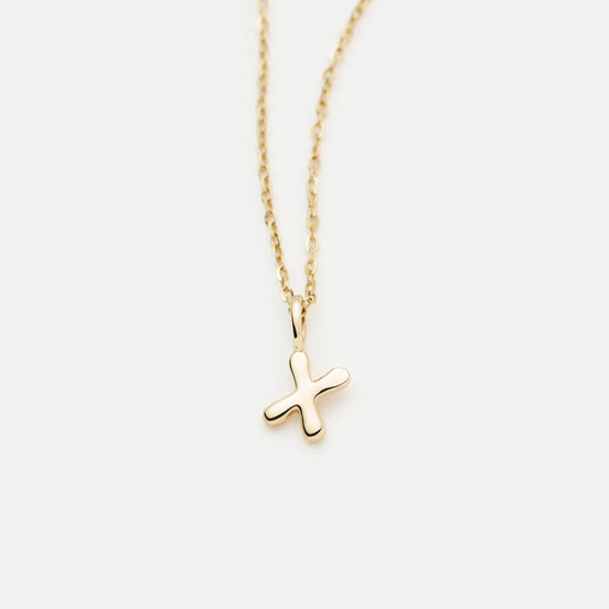 Fine Initial Mini Pendant Necklace - X | 14k Solid Gold Necklaces Missoma 