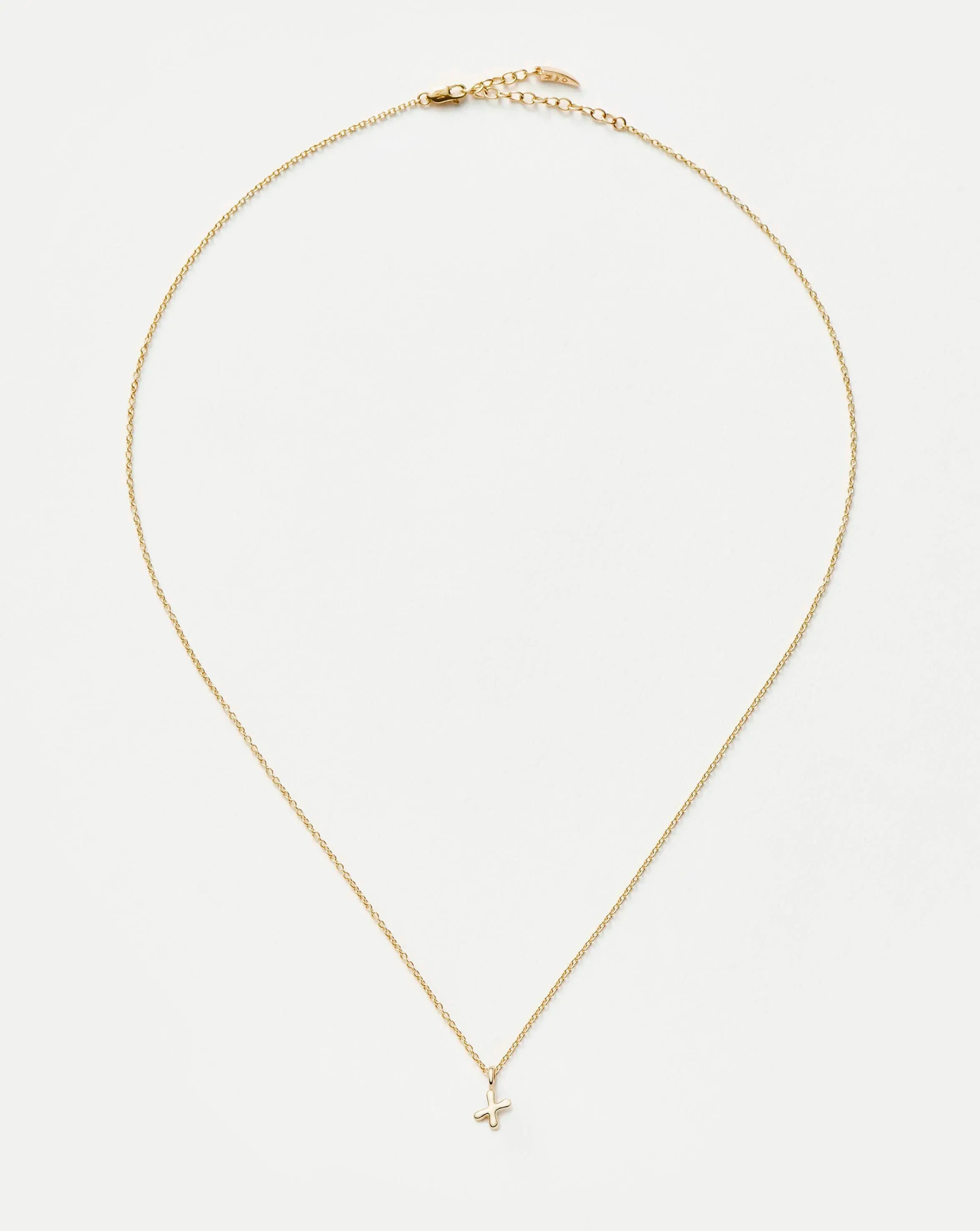 Fine Initial Mini Pendant Necklace - X | 14k Solid Gold Necklaces Missoma 