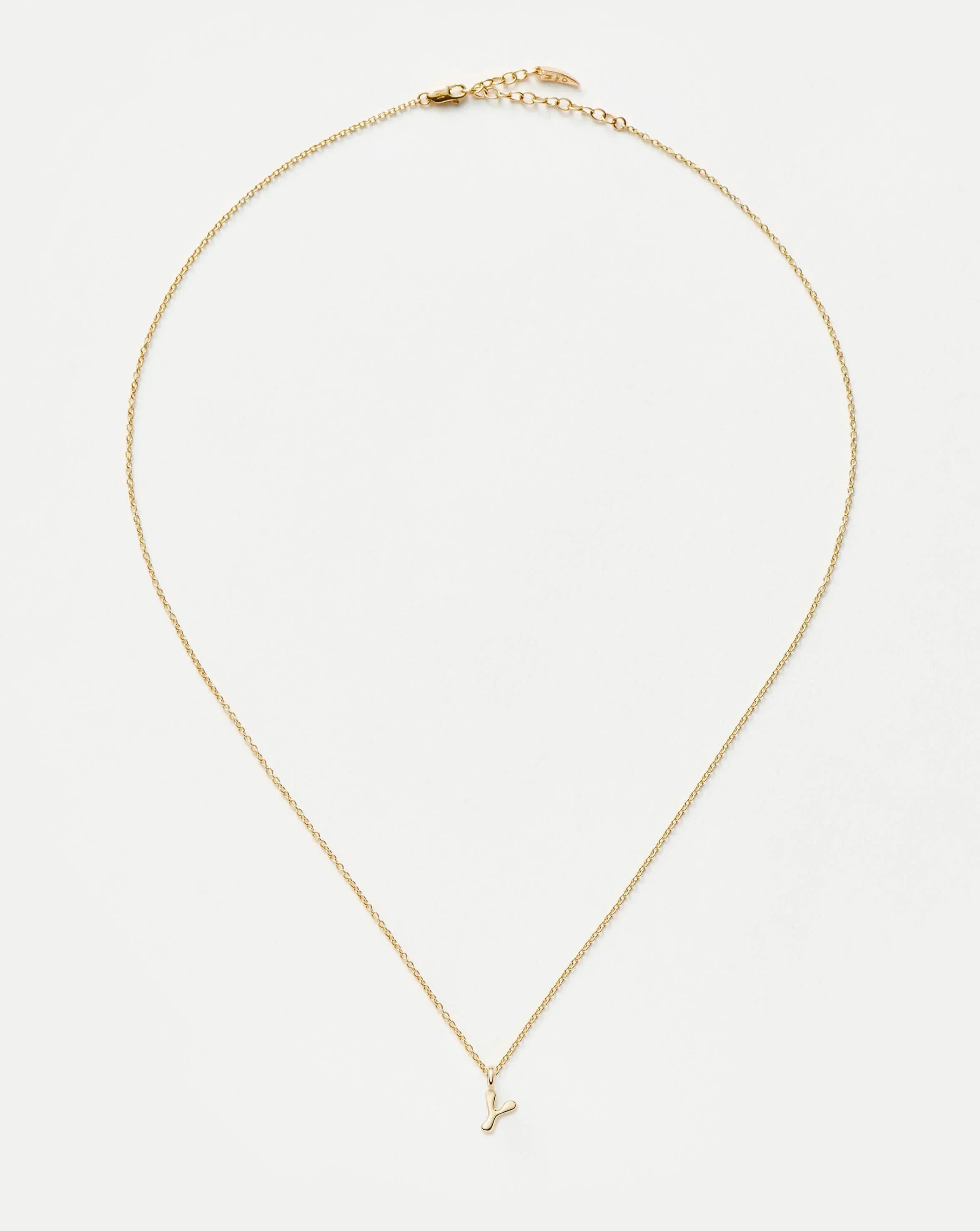Fine Initial Mini Pendant Necklace - Y | 14k Solid Gold Necklaces Missoma 