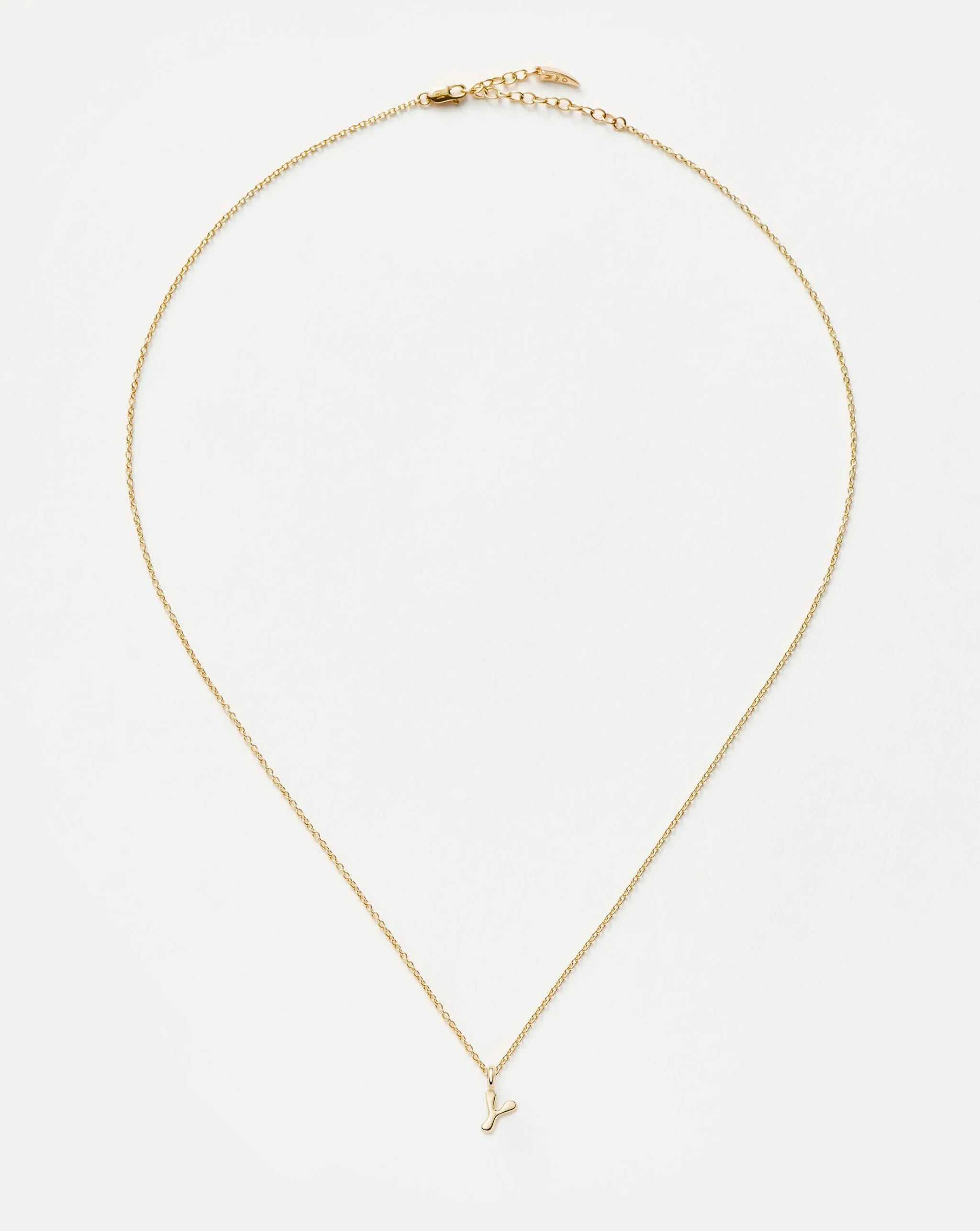 Fine Initial Mini Pendant Necklace - Y | 14k Solid Gold Necklaces Missoma 