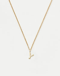 Fine Initial Mini Pendant Necklace - Y | 14k Solid Gold Necklaces Missoma 