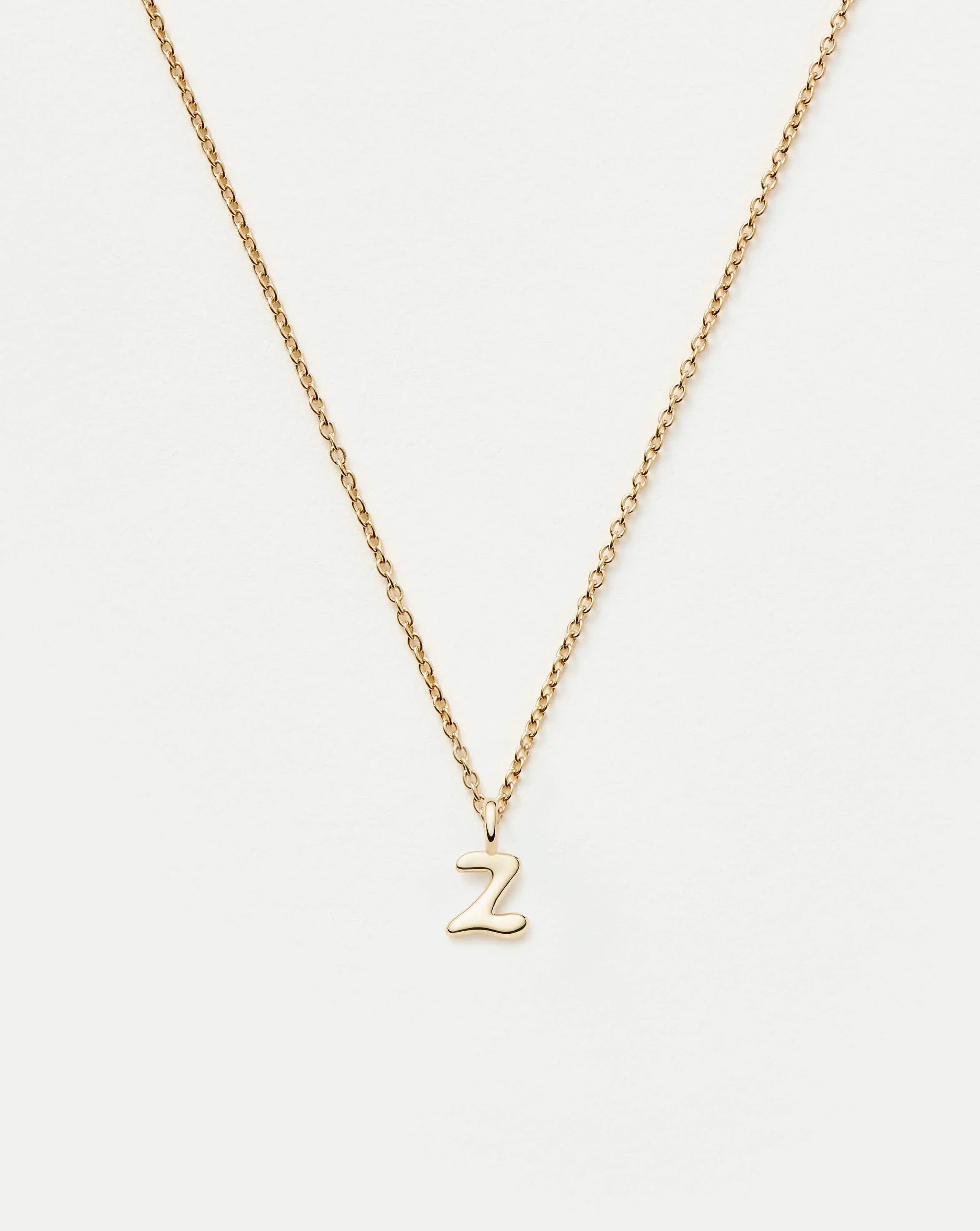 Fine Initial Mini Pendant Necklace - Z | 14k Solid Gold Necklaces Missoma 