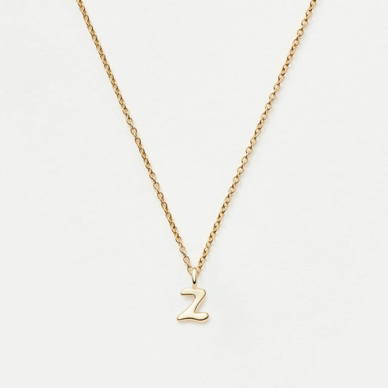 Fine Initial Mini Pendant Necklace - Z | 14k Solid Gold Necklaces Missoma 