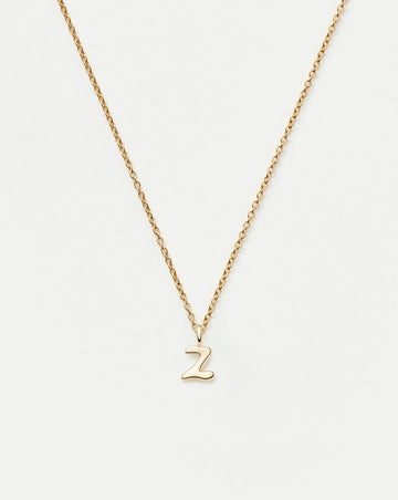 Fine Initial Mini Pendant Necklace - Z | 14k Solid Gold Necklaces Missoma 
