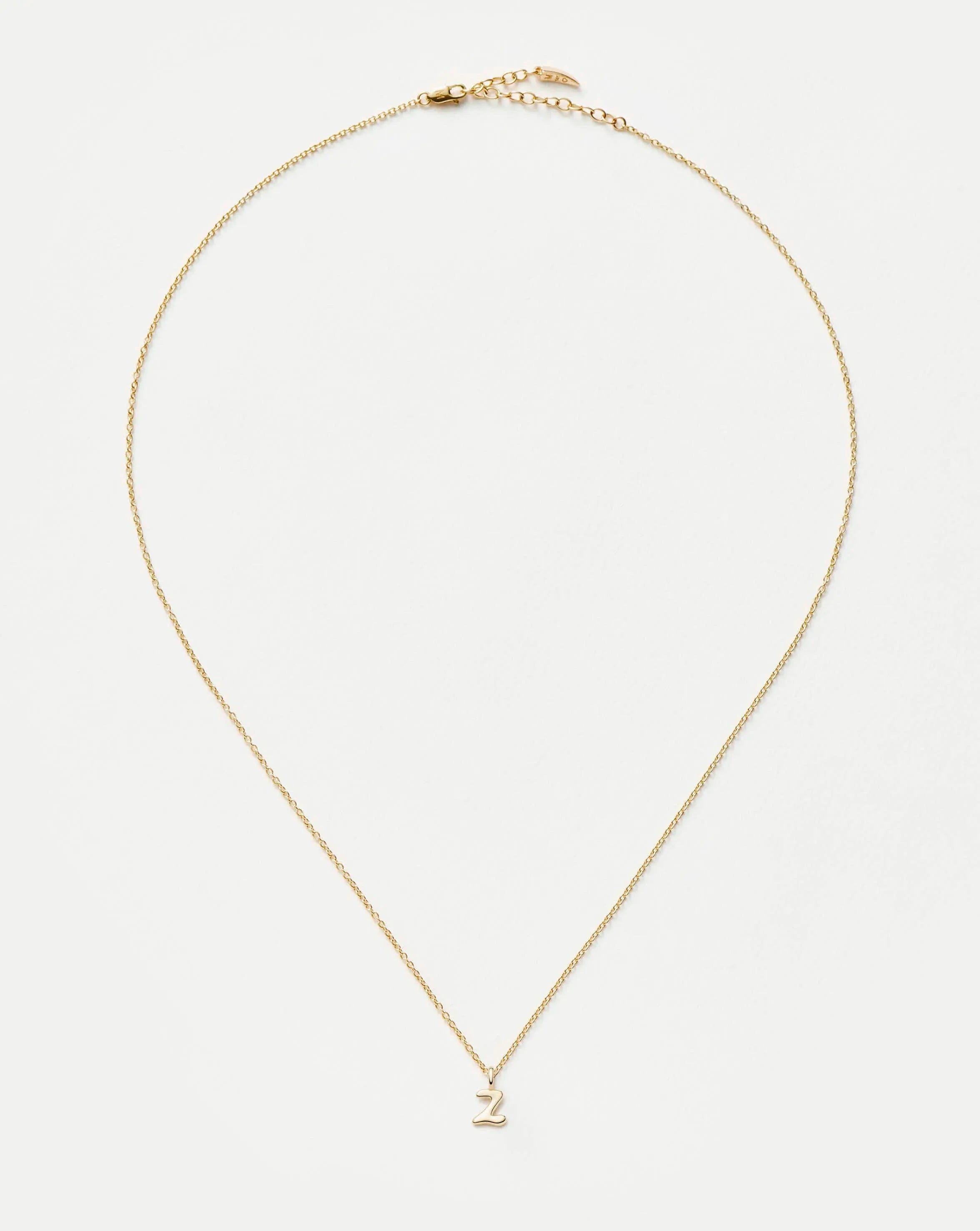 Fine Initial Mini Pendant Necklace - Z | 14k Solid Gold Necklaces Missoma 